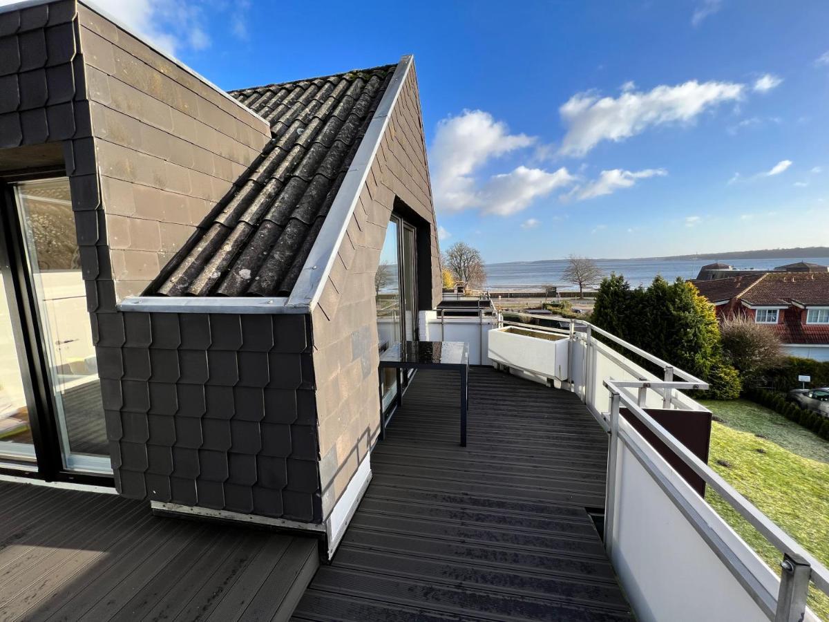 Beach House II - Penthousewohnung In Bestlage Mit Sonniger Dachterrasse Und Top Meerblick Harrislee Exteriör bild